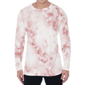Rose Pink Marble Print Men's Long Sleeve T-Shirt