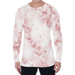 Rose Pink Marble Print Men's Long Sleeve T-Shirt