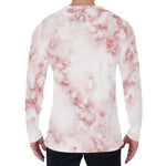 Rose Pink Marble Print Men's Long Sleeve T-Shirt