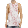 Rose Pink Marble Print Men's Muscle Tank Top