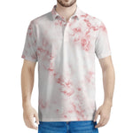 Rose Pink Marble Print Men's Polo Shirt
