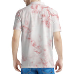 Rose Pink Marble Print Men's Polo Shirt