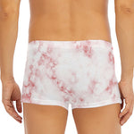 Rose Pink Marble Print Men's Short Boxer Briefs