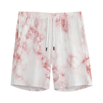 Rose Pink Marble Print Men's Sports Shorts