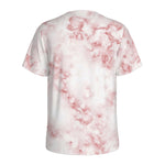 Rose Pink Marble Print Men's Sports T-Shirt