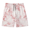 Rose Pink Marble Print Men's Swim Trunks