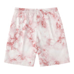 Rose Pink Marble Print Men's Swim Trunks