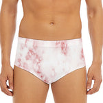Rose Pink Marble Print Men's Triangle Swim Briefs