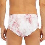 Rose Pink Marble Print Men's Triangle Swim Briefs