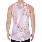 Rose Pink Marble Print Men's Velvet Tank Top