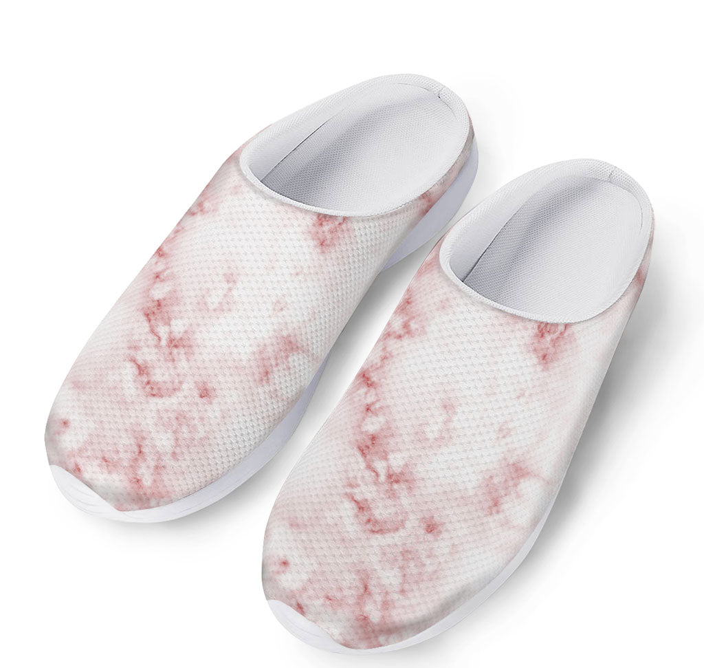 Rose Pink Marble Print Mesh Casual Shoes