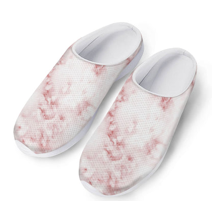 Rose Pink Marble Print Mesh Casual Shoes