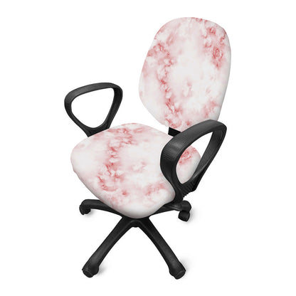 Rose Pink Marble Print Office Chair Cover