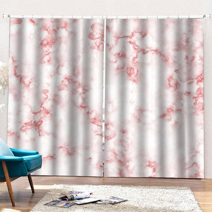 Rose Pink Marble Print Pencil Pleat Curtains