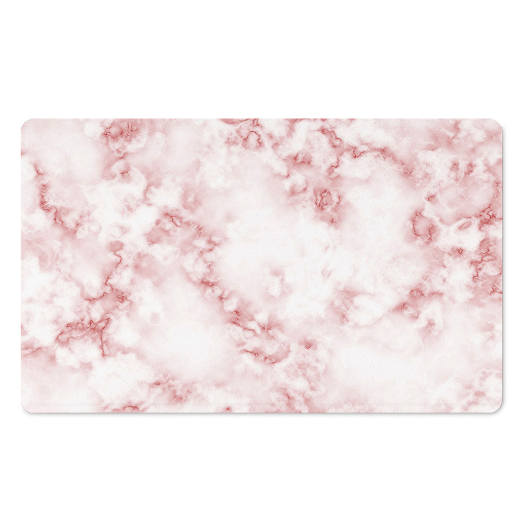 Rose Pink Marble Print Polyester Doormat