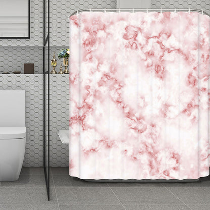 Rose Pink Marble Print Polyester Shower Curtain