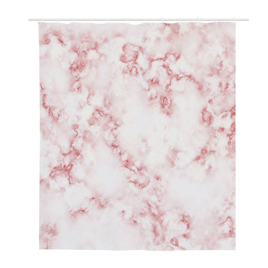 Rose Pink Marble Print Polyester Shower Curtain