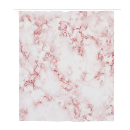 Rose Pink Marble Print Polyester Shower Curtain