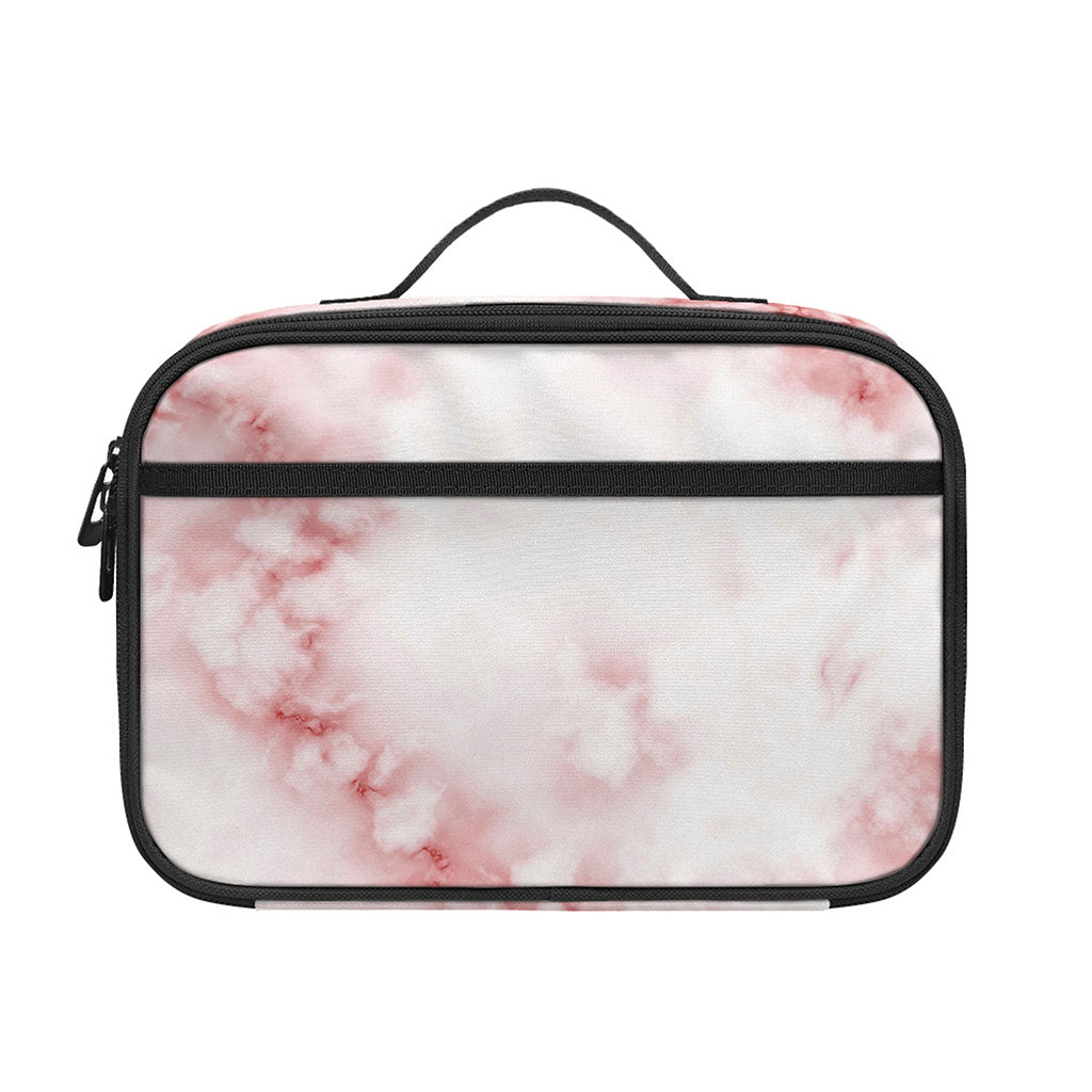 Rose Pink Marble Print Portable Lunch Bag