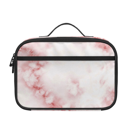 Rose Pink Marble Print Portable Lunch Bag