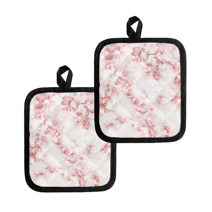 Rose Pink Marble Print Pot Holders
