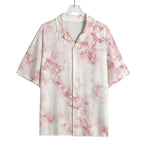 Rose Pink Marble Print Rayon Hawaiian Shirt