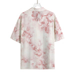 Rose Pink Marble Print Rayon Hawaiian Shirt