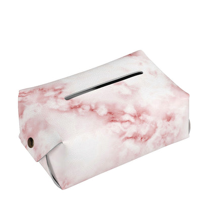 Rose Pink Marble Print Rectangle Tissue Box Cover