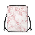 Rose Pink Marble Print Rectangular Crossbody Bag