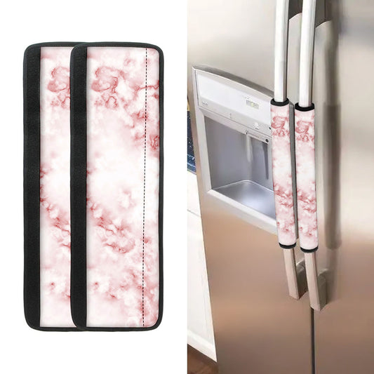Rose Pink Marble Print Refrigerator Handle Covers