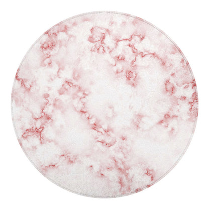 Rose Pink Marble Print Round Blanket