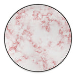 Rose Pink Marble Print Round Floor Mat