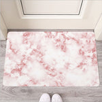 Rose Pink Marble Print Rubber Doormat