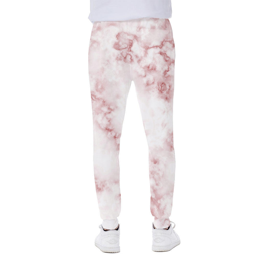 Rose Pink Marble Print Scuba Joggers