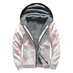 Rose Pink Marble Print Sherpa Lined Zip Up Hoodie
