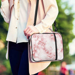 Rose Pink Marble Print Shoulder Strap Bible Bag