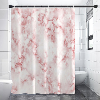 Rose Pink Marble Print Shower Curtain