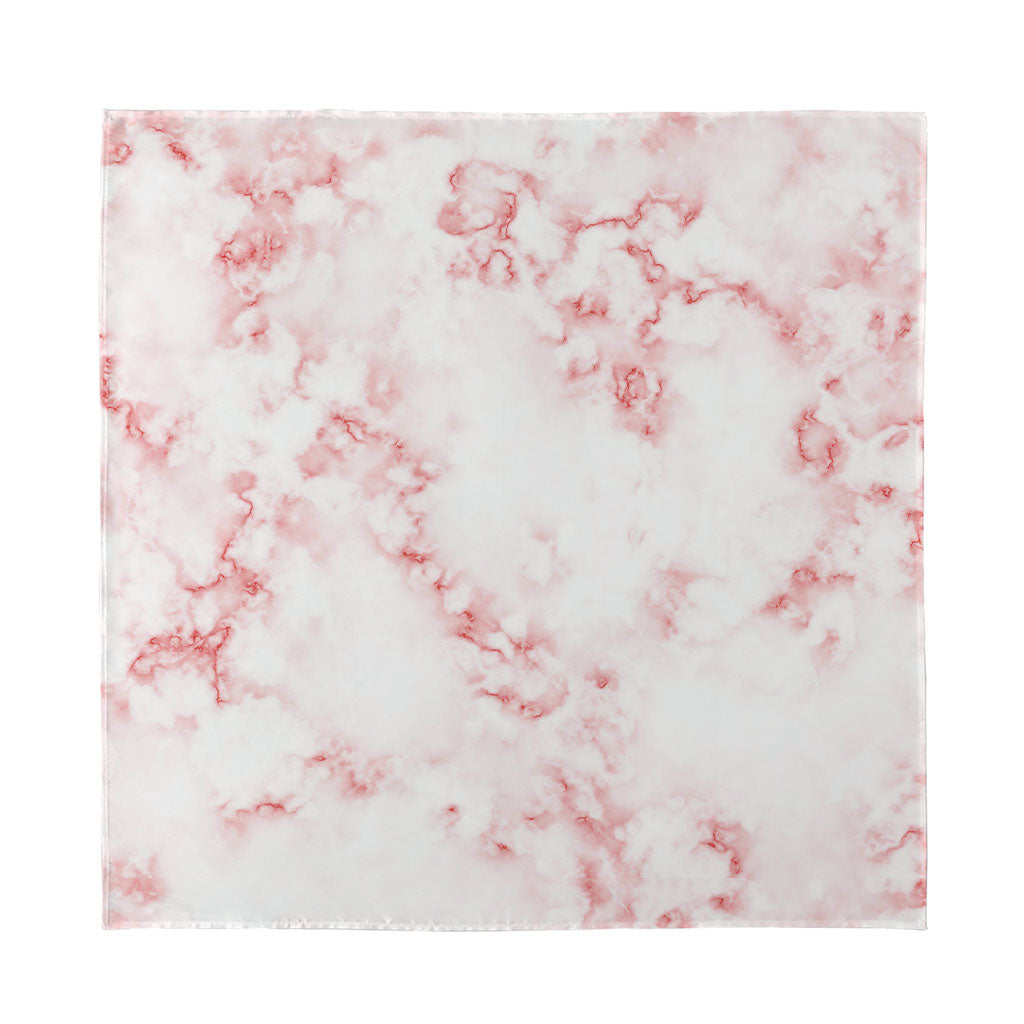 Rose Pink Marble Print Silk Bandana