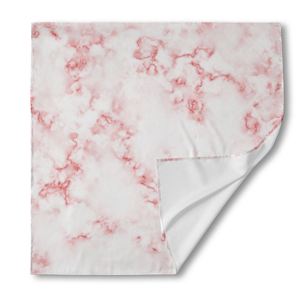 Rose Pink Marble Print Silk Bandana