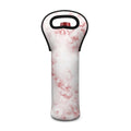 Rose Pink Marble Print Single Neoprene Wine Tote