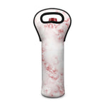 Rose Pink Marble Print Single Neoprene Wine Tote