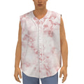 Rose Pink Marble Print Sleeveless Baseball Jersey