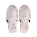 Rose Pink Marble Print Slippers