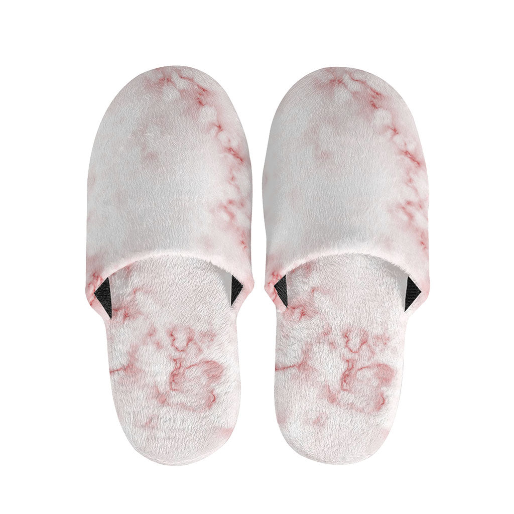 Rose Pink Marble Print Slippers