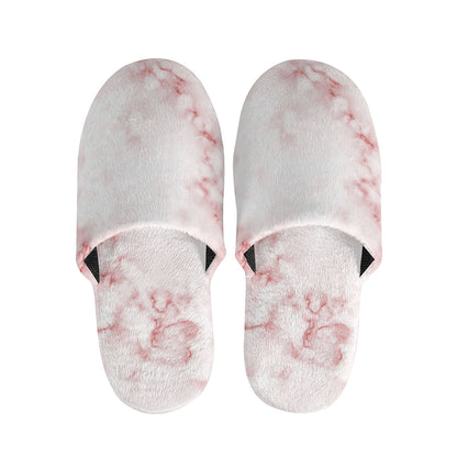 Rose Pink Marble Print Slippers