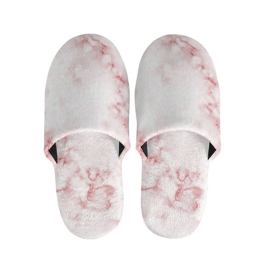 Rose Pink Marble Print Slippers