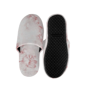 Rose Pink Marble Print Slippers