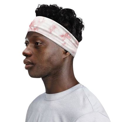 Rose Pink Marble Print Sports Headband