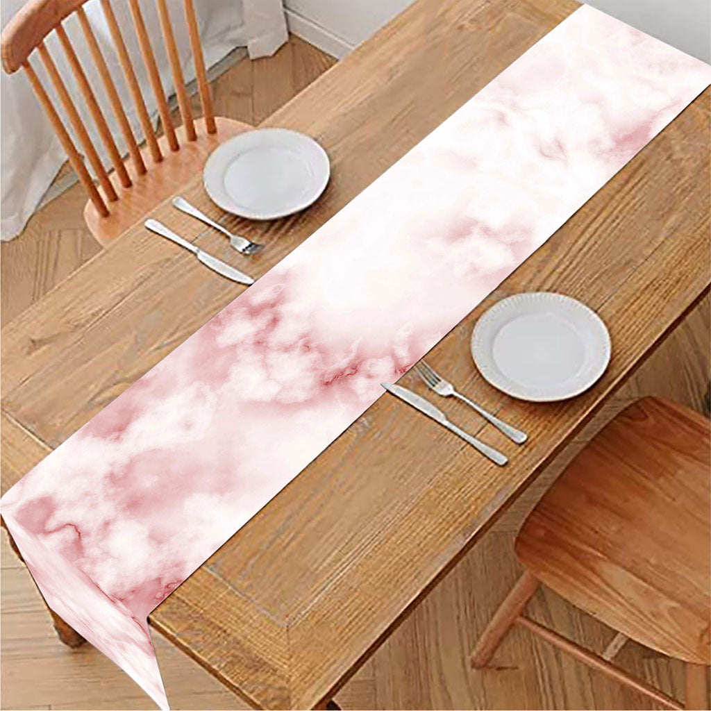Rose Pink Marble Print Table Runner