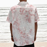 Rose Pink Marble Print Textured Short Sleeve Shirt